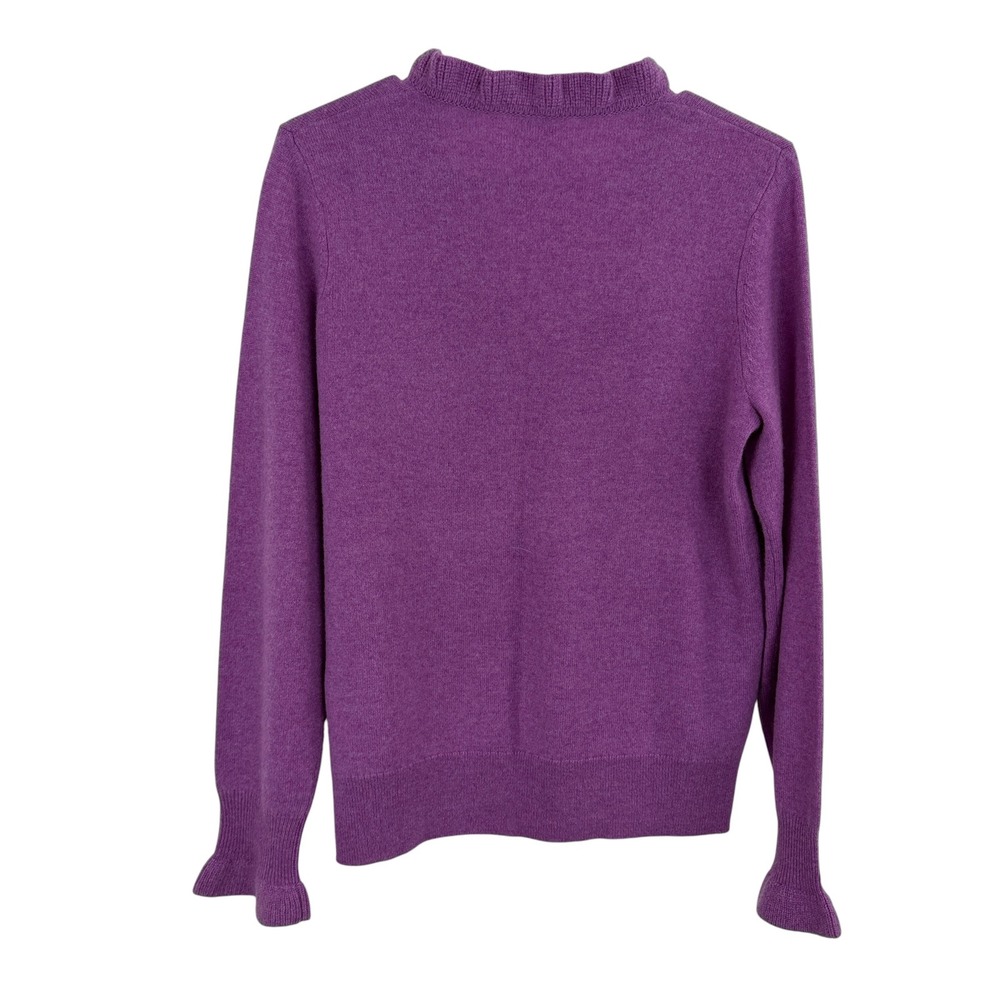 Sundance Sweater Womens Medium Purple Gisella Ruffle Neck Bell Cuff Long Sleeve - Picture 7 of 9